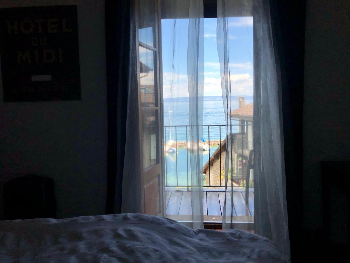 A Room With A View - Maisonnette Dans Bourg Medieval Au Bord Du Lac Leman Yvoire Exteriér fotografie