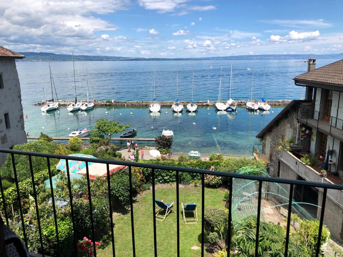 A Room With A View - Maisonnette Dans Bourg Medieval Au Bord Du Lac Leman Yvoire Exteriér fotografie