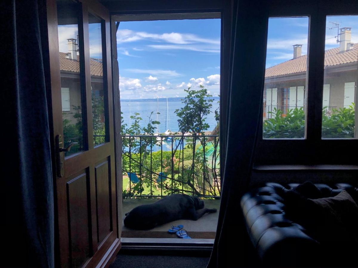 A Room With A View - Maisonnette Dans Bourg Medieval Au Bord Du Lac Leman Yvoire Exteriér fotografie